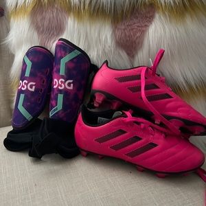 Adidas soccer shoes and guards